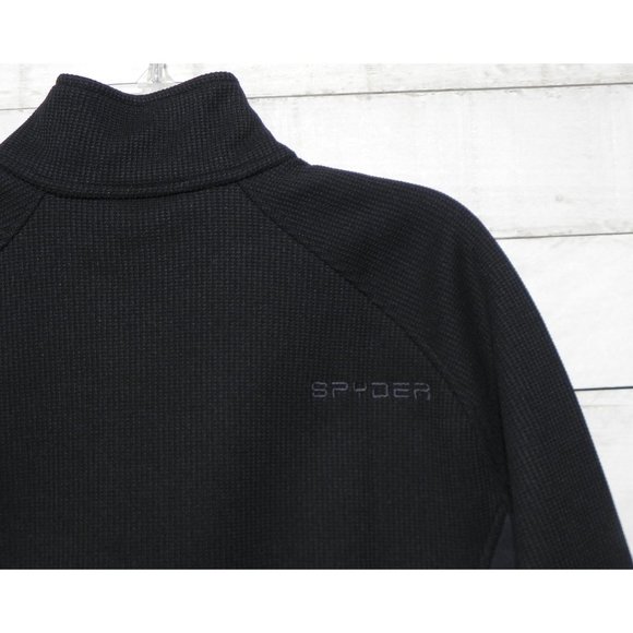 Spyder Mens Half Zip Fleece Lined Knit Sweater / Pullover • Black • Sz M • NWT - Picture 9 of 12